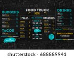 junk food festival menu... | Shutterstock .eps vector #688889941