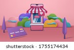 online shopping concept. vector ... | Shutterstock .eps vector #1755174434
