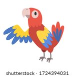 Macaw Parrot Vector. Cartoon...