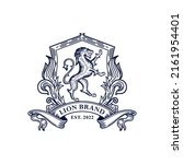 lion heraldry emblem modern... | Shutterstock .eps vector #2161954401