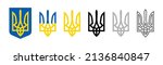 ukrainian trident  ukrainian... | Shutterstock .eps vector #2136840847