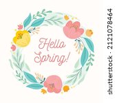 hello spring hand logotype ... | Shutterstock .eps vector #2121078464