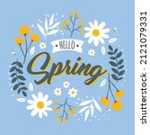 hello spring hand logotype ... | Shutterstock .eps vector #2121079331