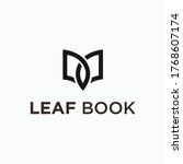leaf book logo. book logo | Shutterstock .eps vector #1768607174