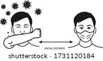 social distance icon  corona... | Shutterstock .eps vector #1731120184