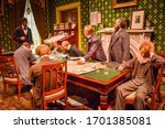 Small photo of Springfield, IL/USA - August 25, 2018: A depiction of President Abraham Lincoln convening his Cabinet to share his draft of the Emancipation Proclamation.