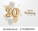 happy 30th birthday gold foil... | Shutterstock .eps vector #1732085401