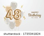 happy 48th birthday gold foil... | Shutterstock .eps vector #1735341824