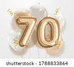 happy 70th birthday gold foil... | Shutterstock . vector #1788833864