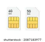 4g ang 5g sim card isolated on... | Shutterstock .eps vector #2087183977