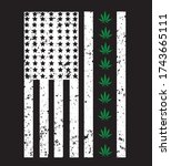 marijuana leaves with american... | Shutterstock .eps vector #1743665111