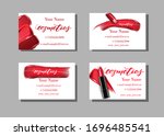 make up artist business card.... | Shutterstock .eps vector #1696485541