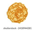 Single pancake top down view studio shot isolated on white background