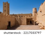 Small photo of Riyadh, Saudi Arabia, October 01 2022. Al Masmak Palace 1895 is a clay and mud-brick citadel that witnessed the birth of a kingdom, In 1902 King Abdulaziz captured the fortress - courtyard