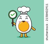 cute cartoon boiled egg chef... | Shutterstock .eps vector #2158402911