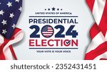 2024 Presidential election day in united states. illustration vector graphic ofunited states flag 