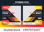 gym and fitness social media... | Shutterstock .eps vector #1907074357