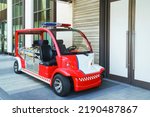 Small photo of Ambulance car for medical care at beaches,pedestrian paths and other places inaccessible to big cars. Dubai, UAE
