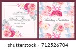 vintage wedding invitation | Shutterstock .eps vector #712526704