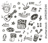 hand drawn music icons set | Shutterstock .eps vector #249039244