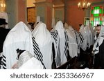 Small photo of KRAKOW, POLAND – August 23, 2023. Prayer in the REMUH synagogue (16th century) on the anniversary of the death Talmudist and Rabbi Yom Tov Gershon Shaul HaLevi Lipman Heller (1578-1654).