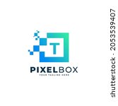 initial letter t digital pixel... | Shutterstock .eps vector #2053539407