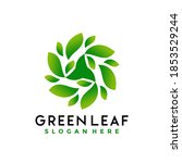 green leaves logo designs... | Shutterstock .eps vector #1853529244