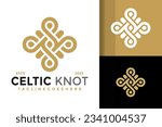 celtic knot leaf logo design...
