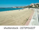 Small photo of Sines, Alentejo - Portugal. August 19, 2021: Vasco da Gama beach scene in the city of Sines during summer season