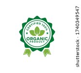 100  organic natural badge... | Shutterstock .eps vector #1740349547