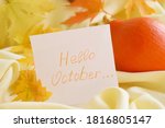 golden autumn maple leaves on... | Shutterstock . vector #1816805147