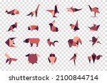 set animals origami. animal... | Shutterstock .eps vector #2100844714