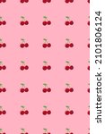 red cherry pattern. fresh fruit ... | Shutterstock .eps vector #2101806124