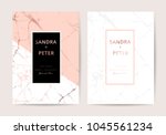 wedding cards with marble and... | Shutterstock .eps vector #1045561234
