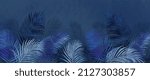 tropical jungle on dark blue... | Shutterstock .eps vector #2127303857