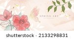 spring season on watercolor... | Shutterstock .eps vector #2133298831
