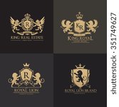  Lion Crests Logo Set. King...
