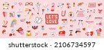 set of cute vector love... | Shutterstock .eps vector #2106734597