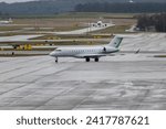 Small photo of Zurich, Switzerland, January 18, 2024 EC-LTF Gestair Bombardier Global 6000 aircraft is taxiing on a rainy day during the world economic forum in Davos