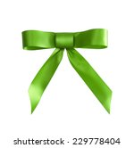 Green ribbon bow isolated on...