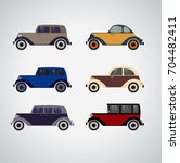 vintage cars cartoon sketch.... | Shutterstock .eps vector #704482411