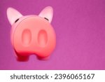 Cute pink pig nose. pig head...