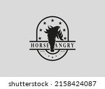 horse logo. head horse... | Shutterstock .eps vector #2158424087