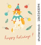 christmas and winter holidays... | Shutterstock .eps vector #1865343094