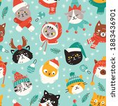 seamless vector pattern with... | Shutterstock .eps vector #1883436901