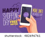 happy shopping day for mobile... | Shutterstock .eps vector #482696761