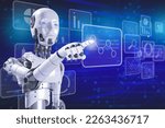 Robotic process automation.futuristic robot. humanoid robot. Concept of artificial intelligence, Ai.