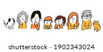 each family member are thinking | Shutterstock .eps vector #1902343024