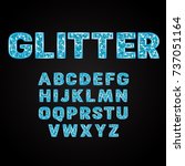 blue glitter alphabet fonts... | Shutterstock .eps vector #737051164