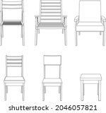 Vector Set Of Chairs Front View ...